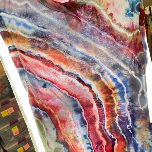 Brunello Cucinelli Long Muscle Tee Shirt Womens Size Small Custom Tie Dye Geode - Picture 8 of 12